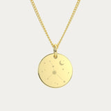 Amelia Disc Gold Zodiac Constellation Necklace