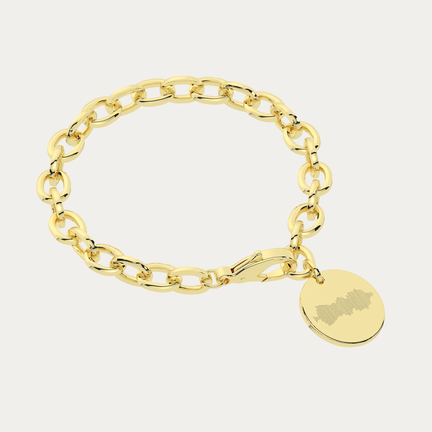 Amelia Disc Gold Soundwave Link Bracelet