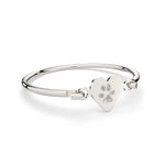 Annabelle Silver Paw Print / Nose Print Heart Bangle [engraver]