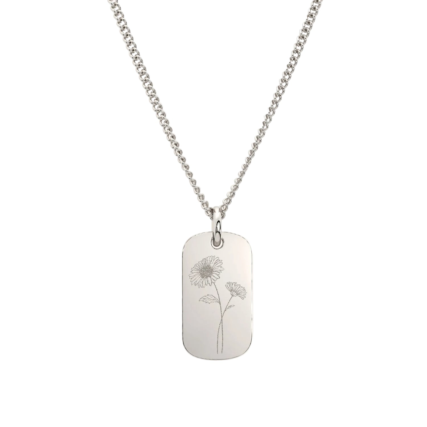 Mini Ella Silver Birth Flower Necklace