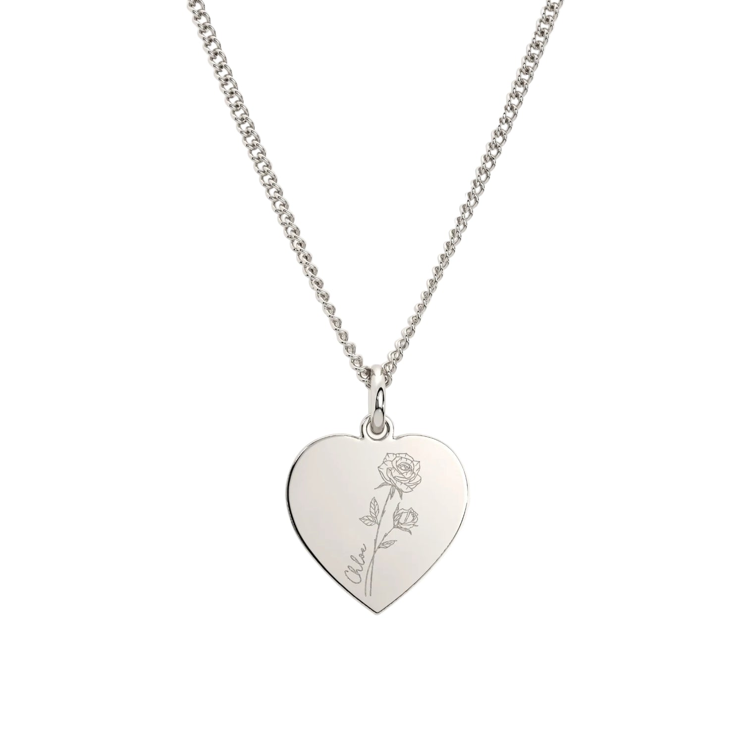 Molly Heart Birth Flower Necklace