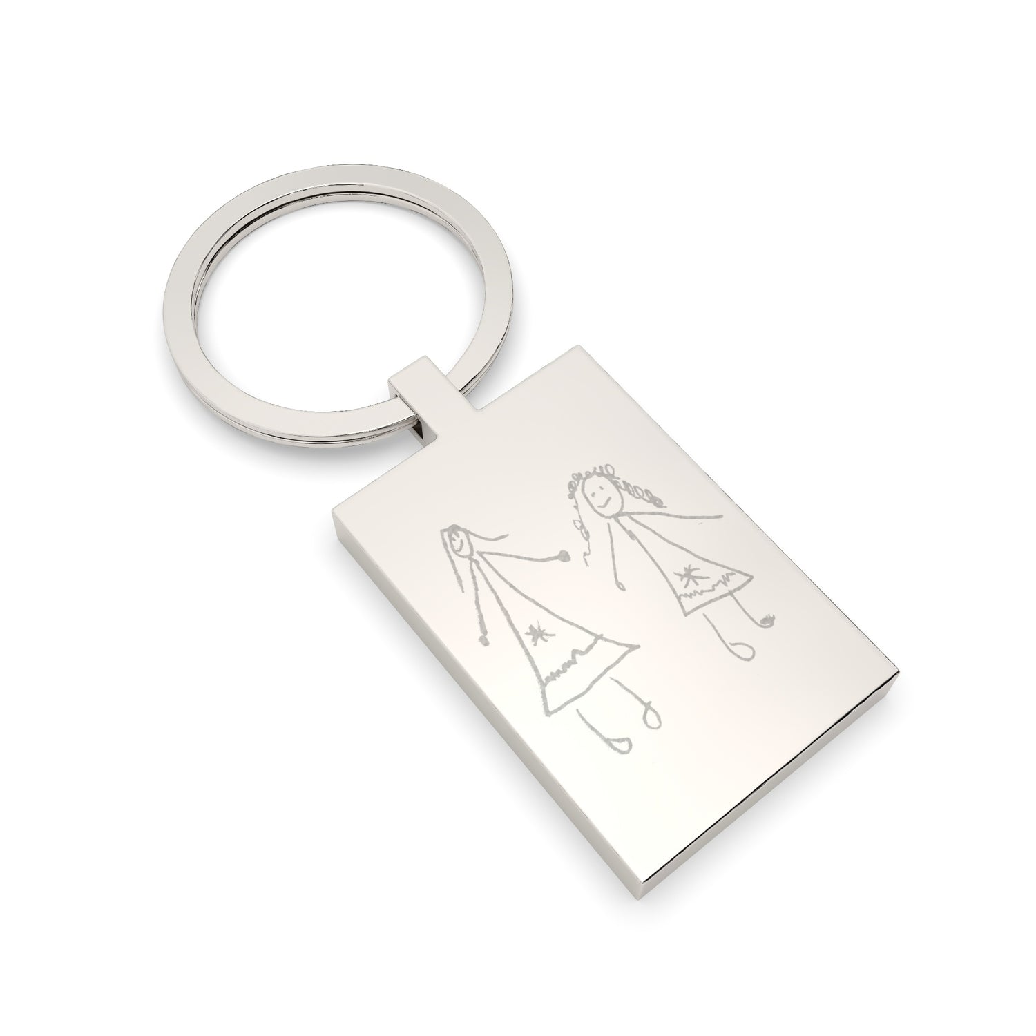 Child's Drawing Rectangle Keepsake Keyring [engraver]