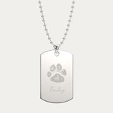 Mens Paw / Nose Print Dog Tag Necklace