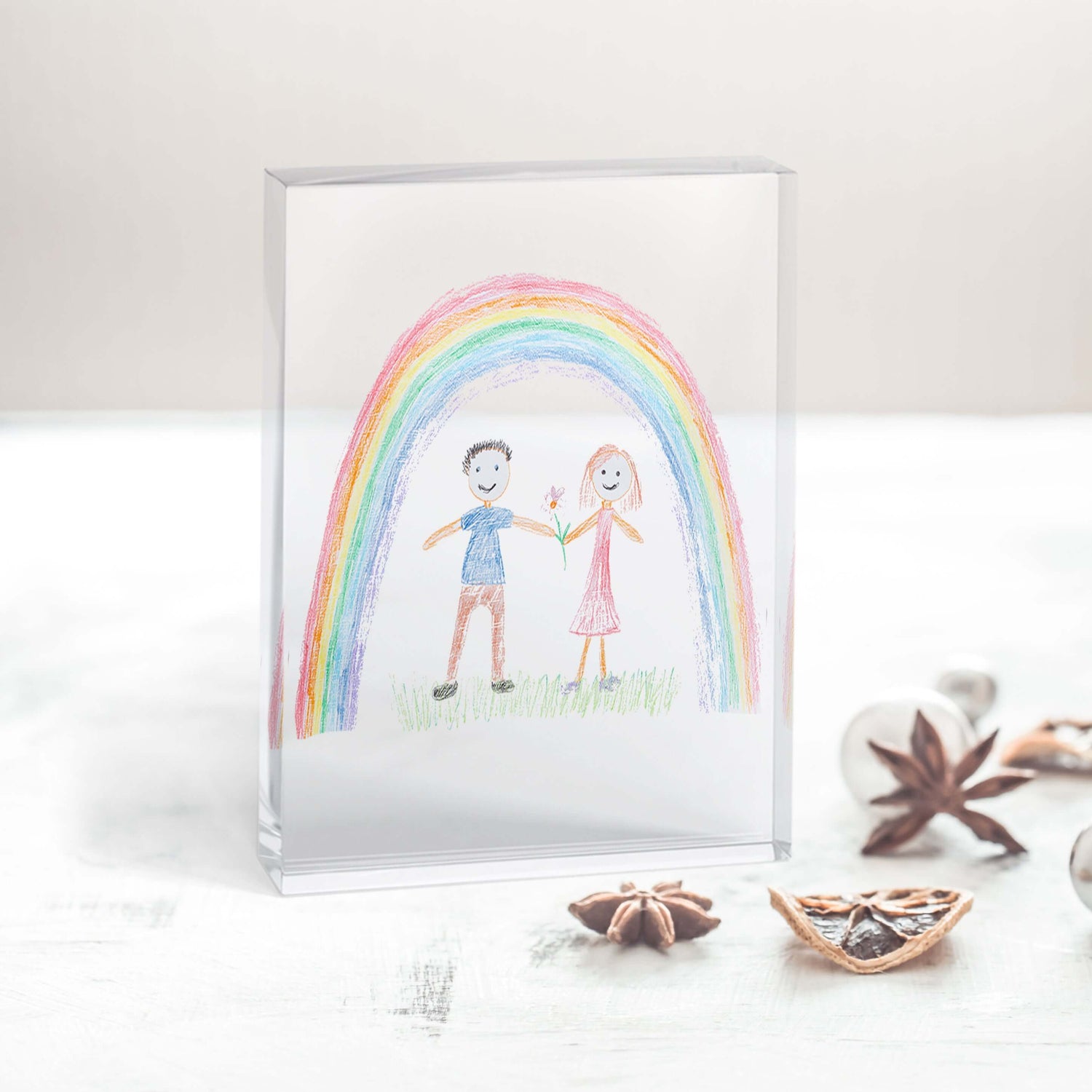 Childs Drawing Acrylic Block - A6 | Teacher Gift | Father's Day