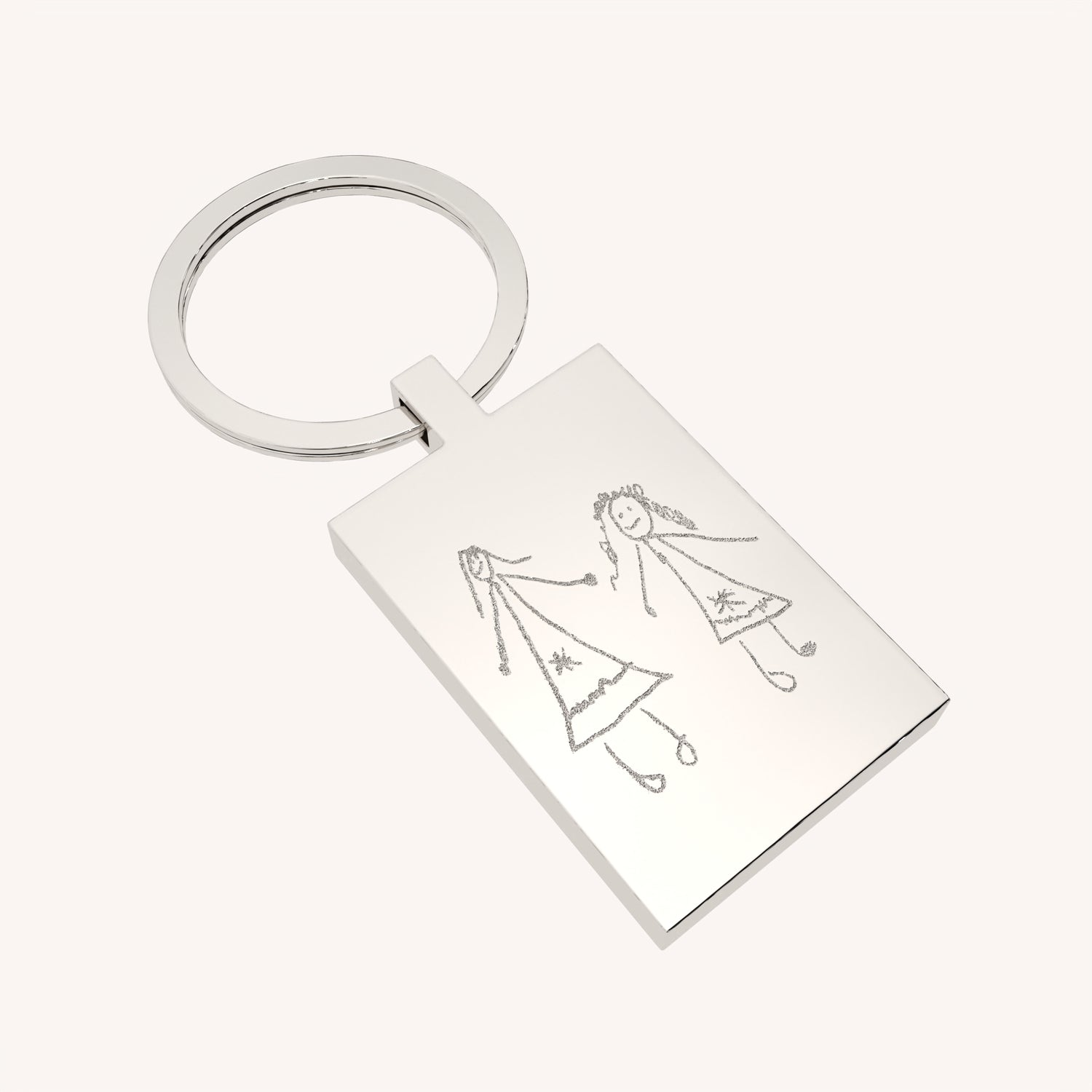 Child's Drawing Rectangle Keepsake Keyring