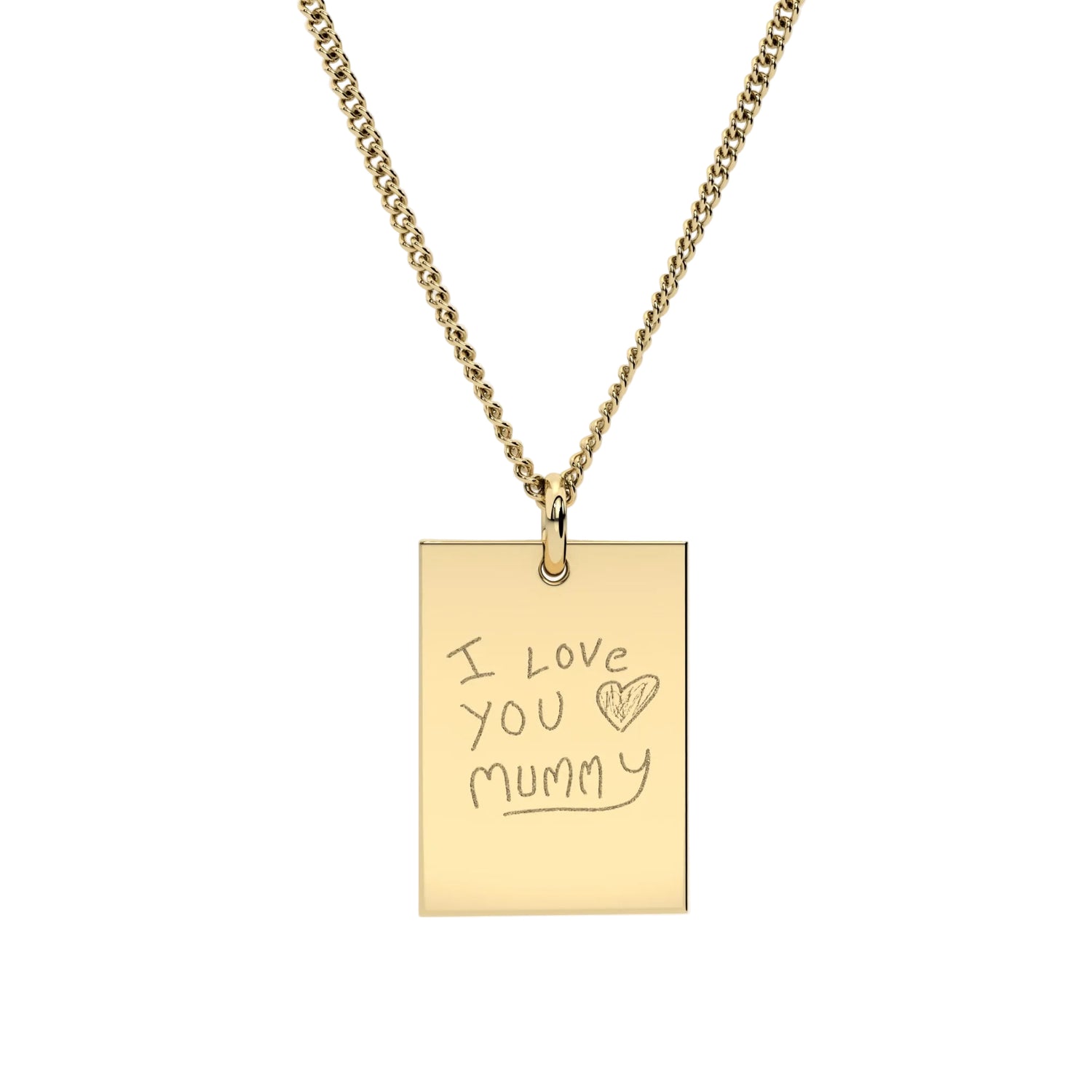 Jessica Rectangle Gold Child's Drawing Necklace