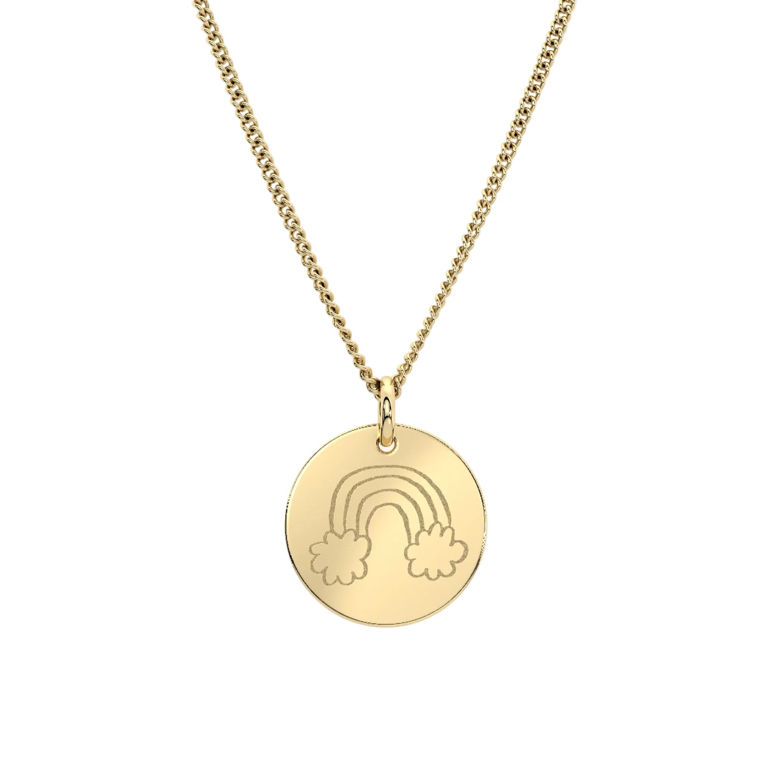 Amelia Disc Gold Child's Drawing Necklace