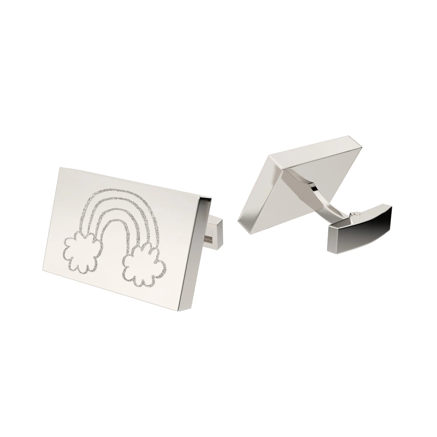 Rectangle Child's Drawing Cufflinks