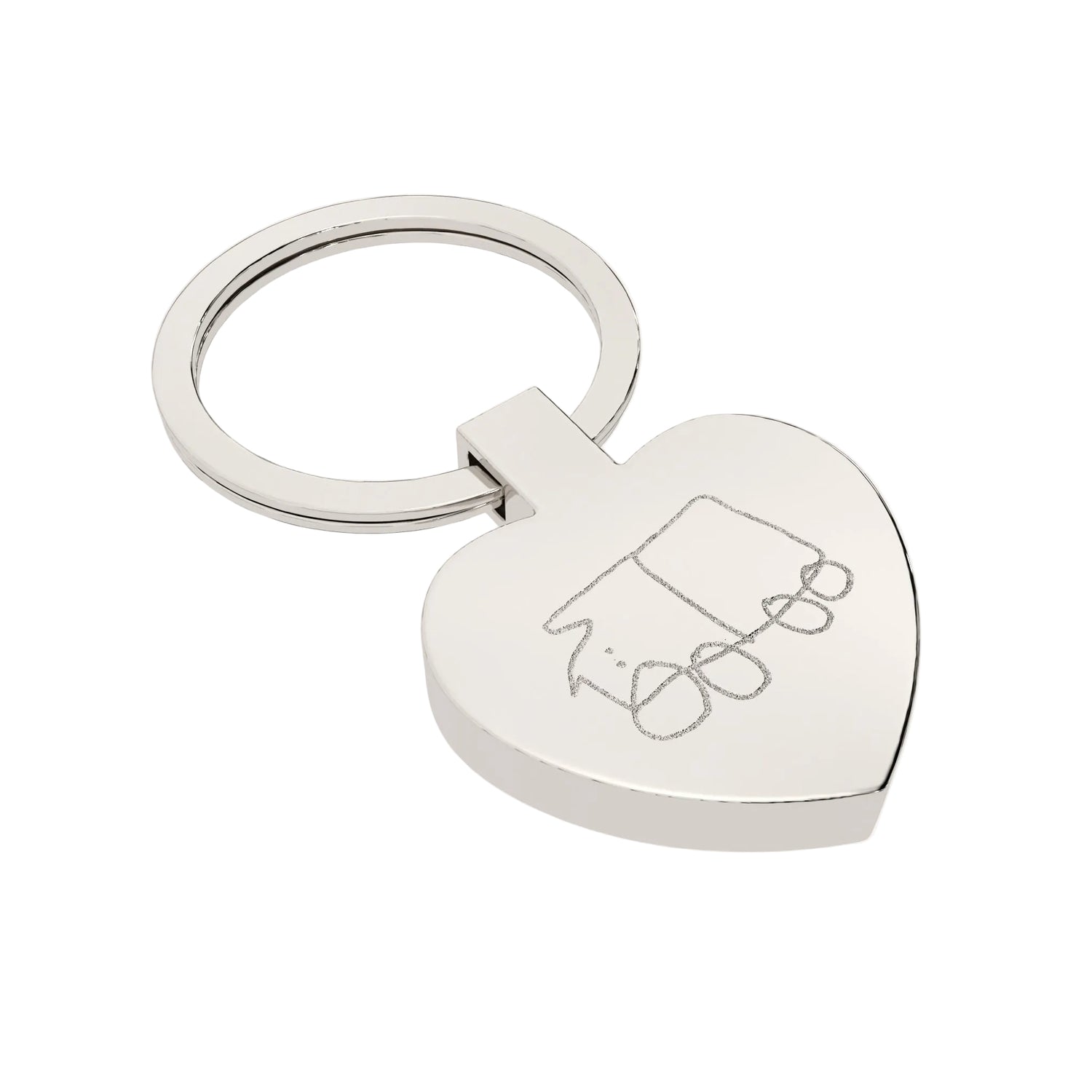 Heart Shaped Child's Drawing Keepsake Keyring