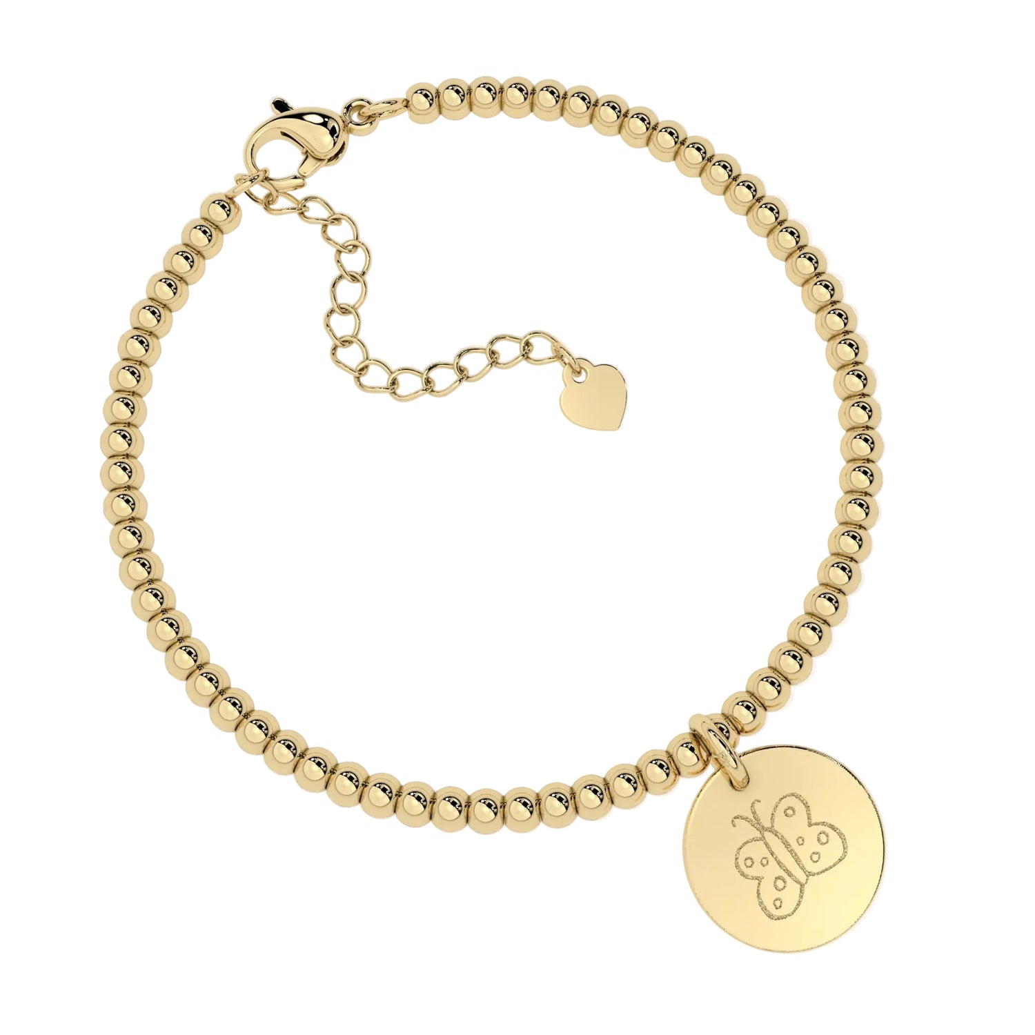 Amelia Disc Gold Child's Drawing Bead Bracelet