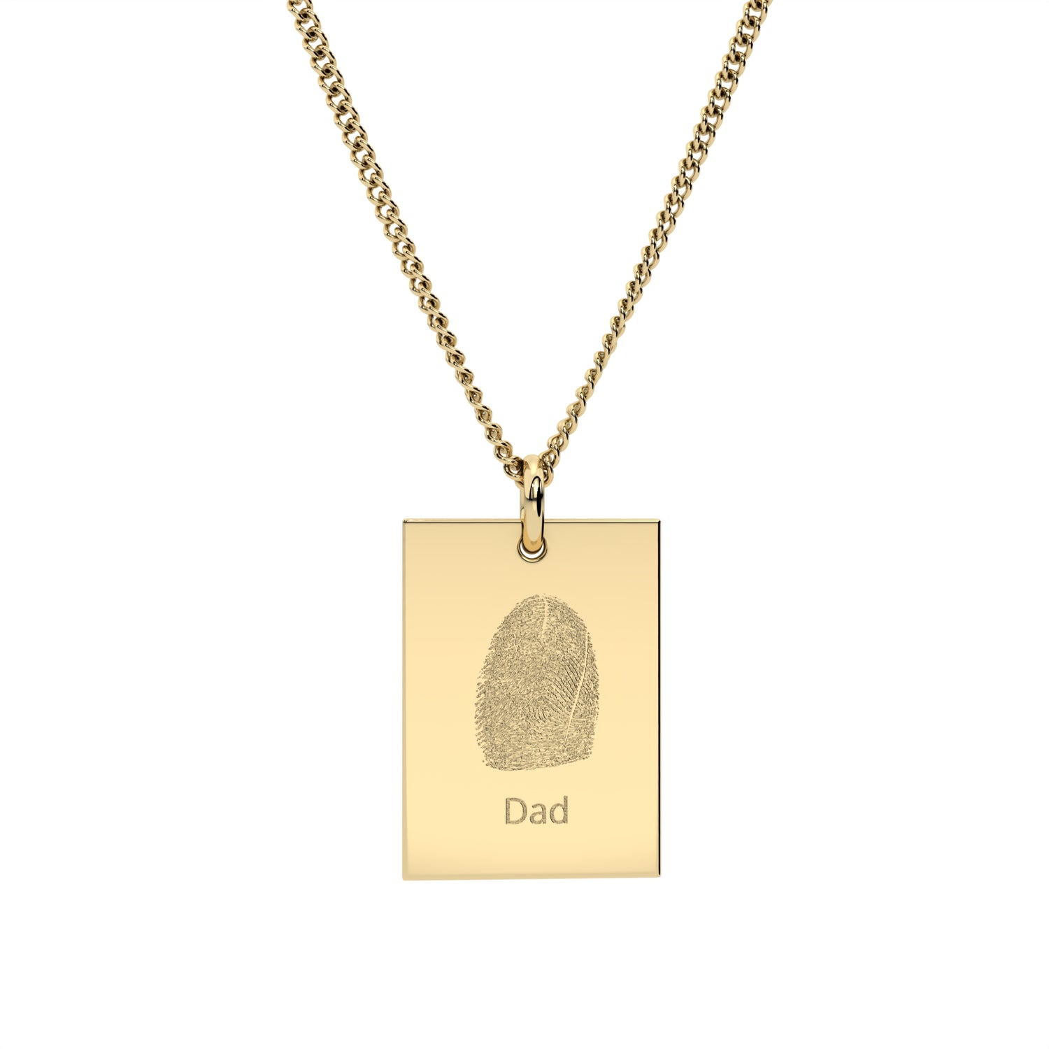 Jessica Rectangle Gold Fingerprint Necklace
