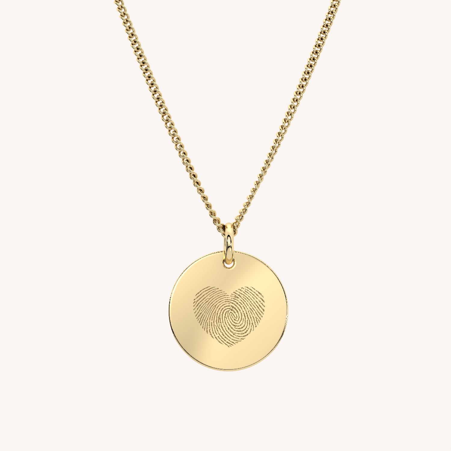 Amelia Disc Gold Fingerprint Necklace