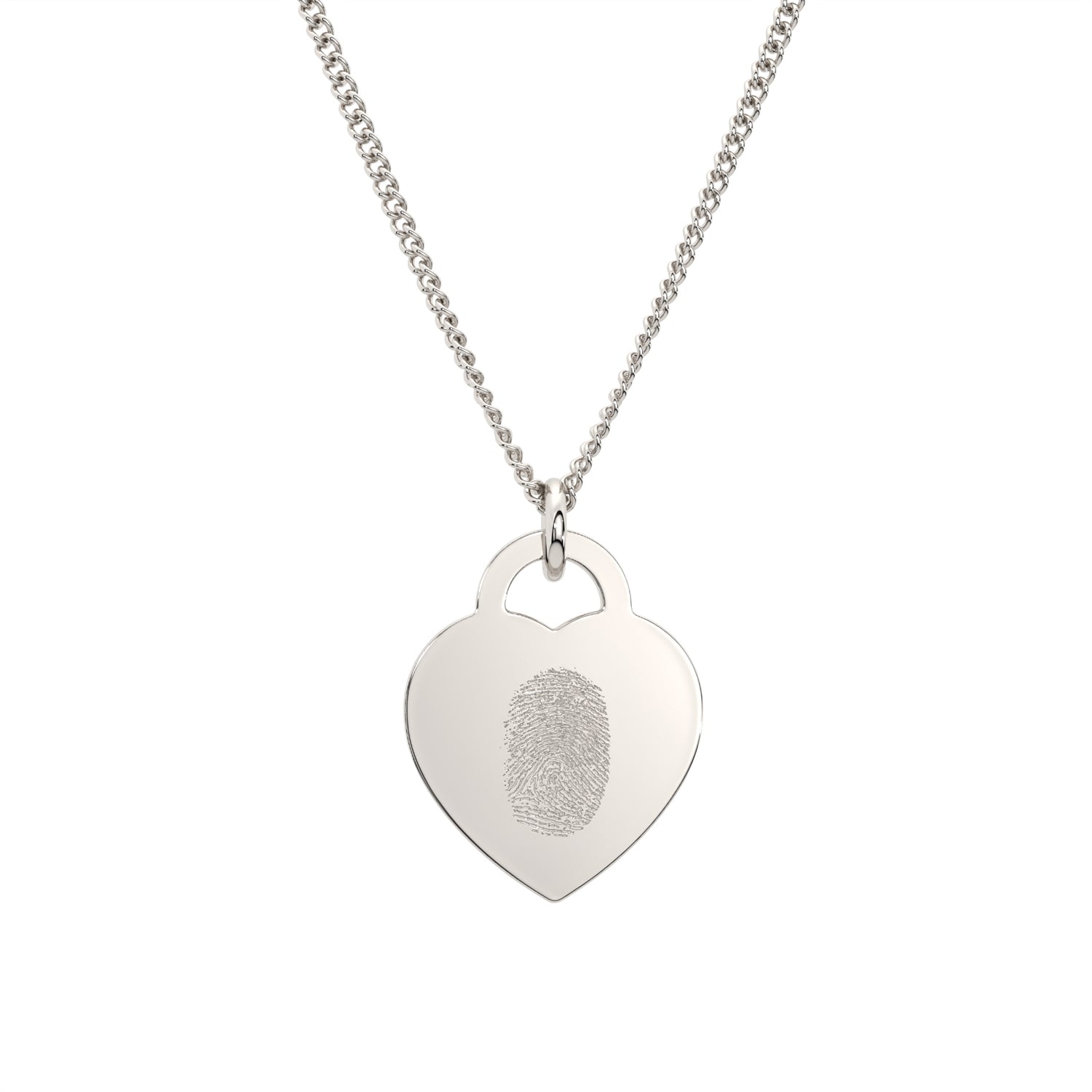 Lucy Heart Silver Fingerprint Necklace