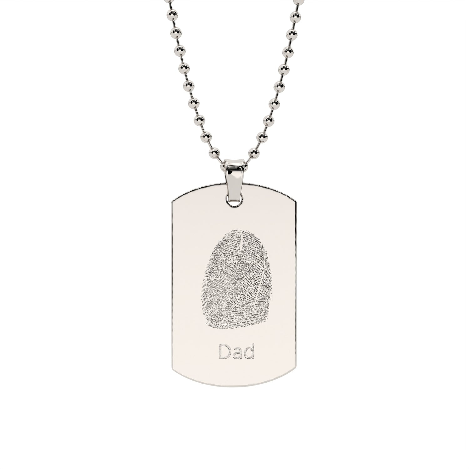 Men's Fingerprint Dog Tag Necklace