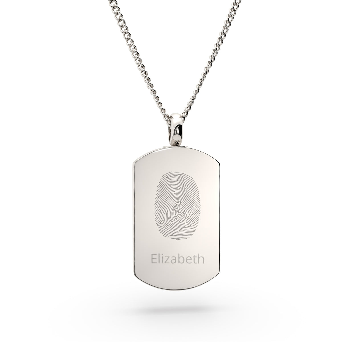 Fingerprint Dog Tag Cremation Urn Necklace [engraver]