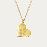 Florence Heart Gold Paw / Nose Print Necklace