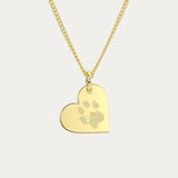 Florence Heart Gold Paw / Nose Print Necklace