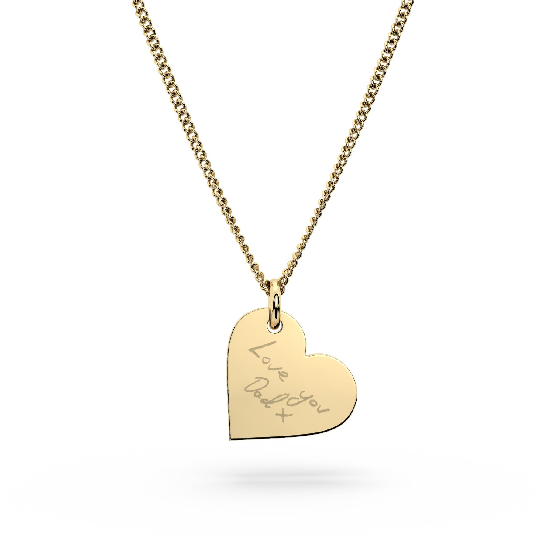 Florence Heart Gold Actual Handwriting Necklace [engraver]