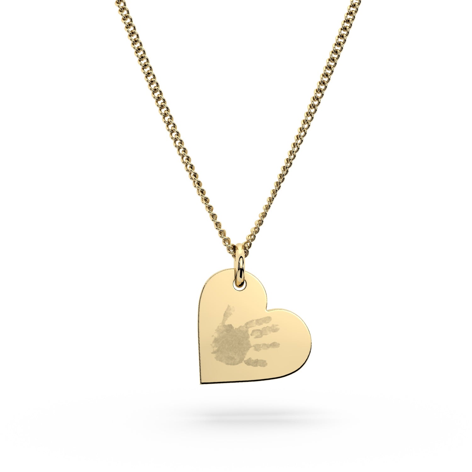 Florence Heart Gold Handprint / Footprint Necklace [engraver]