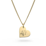Florence Heart Gold Paw / Nose Print Necklace [engraver]