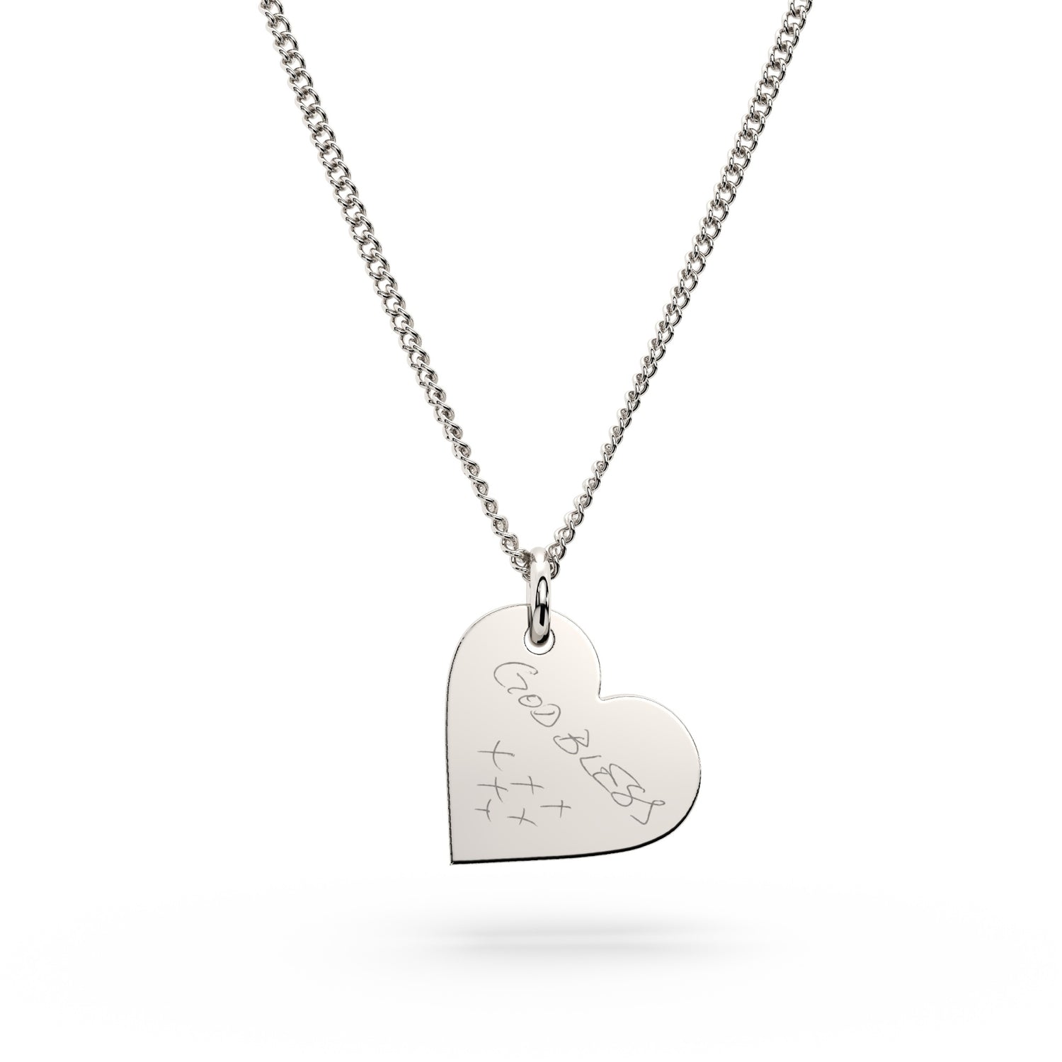 Florence Heart Silver Actual Handwriting Necklace [engraver]