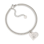 Florence Heart Silver Handprint / Footprint Bead Bracelet [engraver]