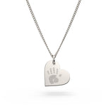 Florence Heart Silver Handprint / Footprint Necklace [engraver]