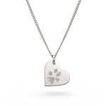 Florence Heart Silver Paw / Nose Print Necklace [engraver]