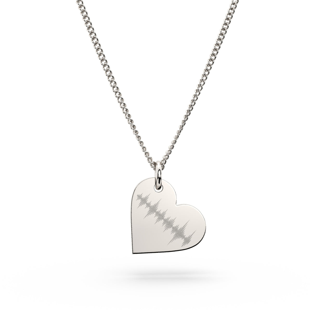 Florence Heart Silver Soundwave Necklace [engraver]