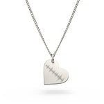 Florence Heart Silver Soundwave Necklace [engraver]
