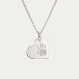 Florence Heart Silver Handprint / Footprint Necklace