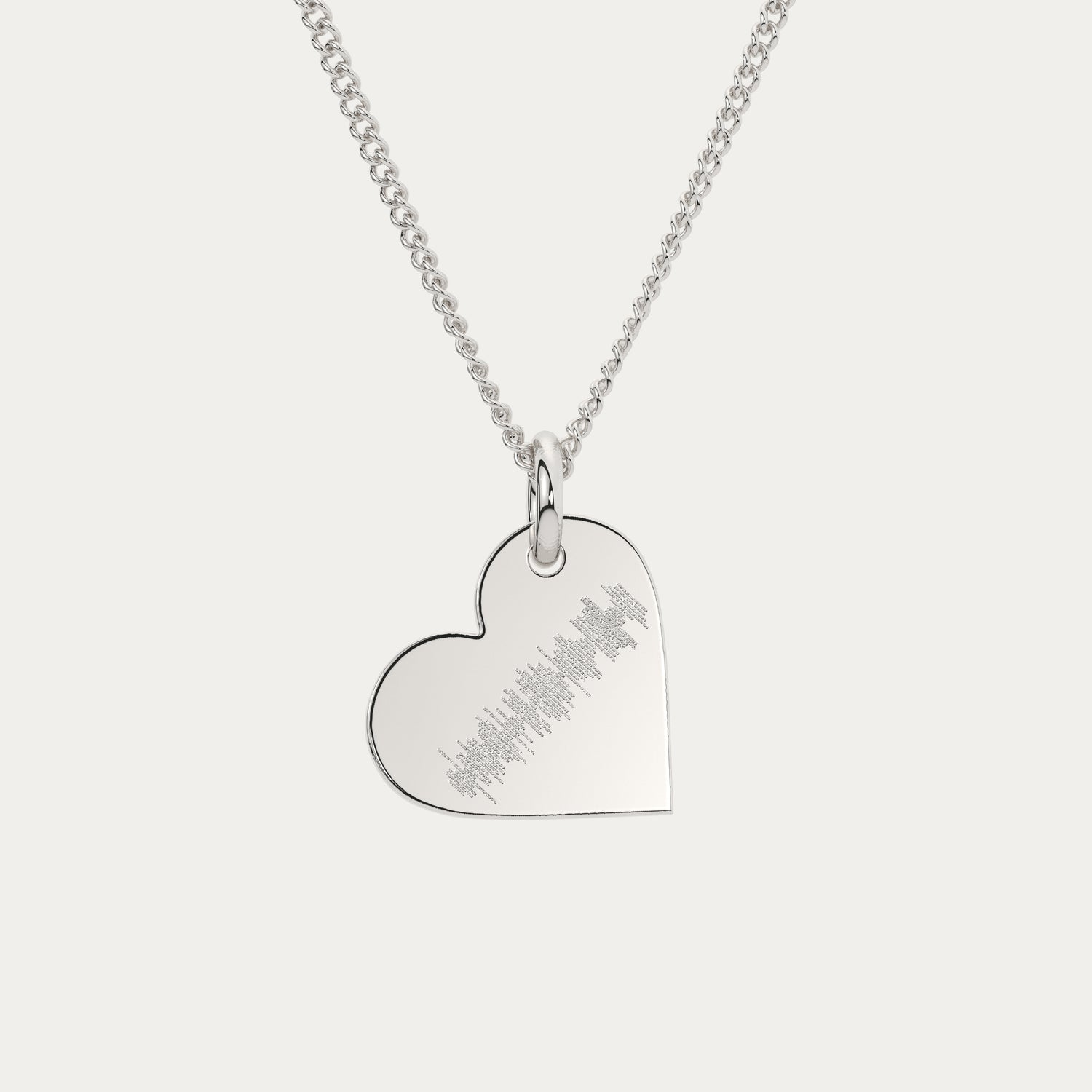 Florence Heart Silver Soundwave Necklace