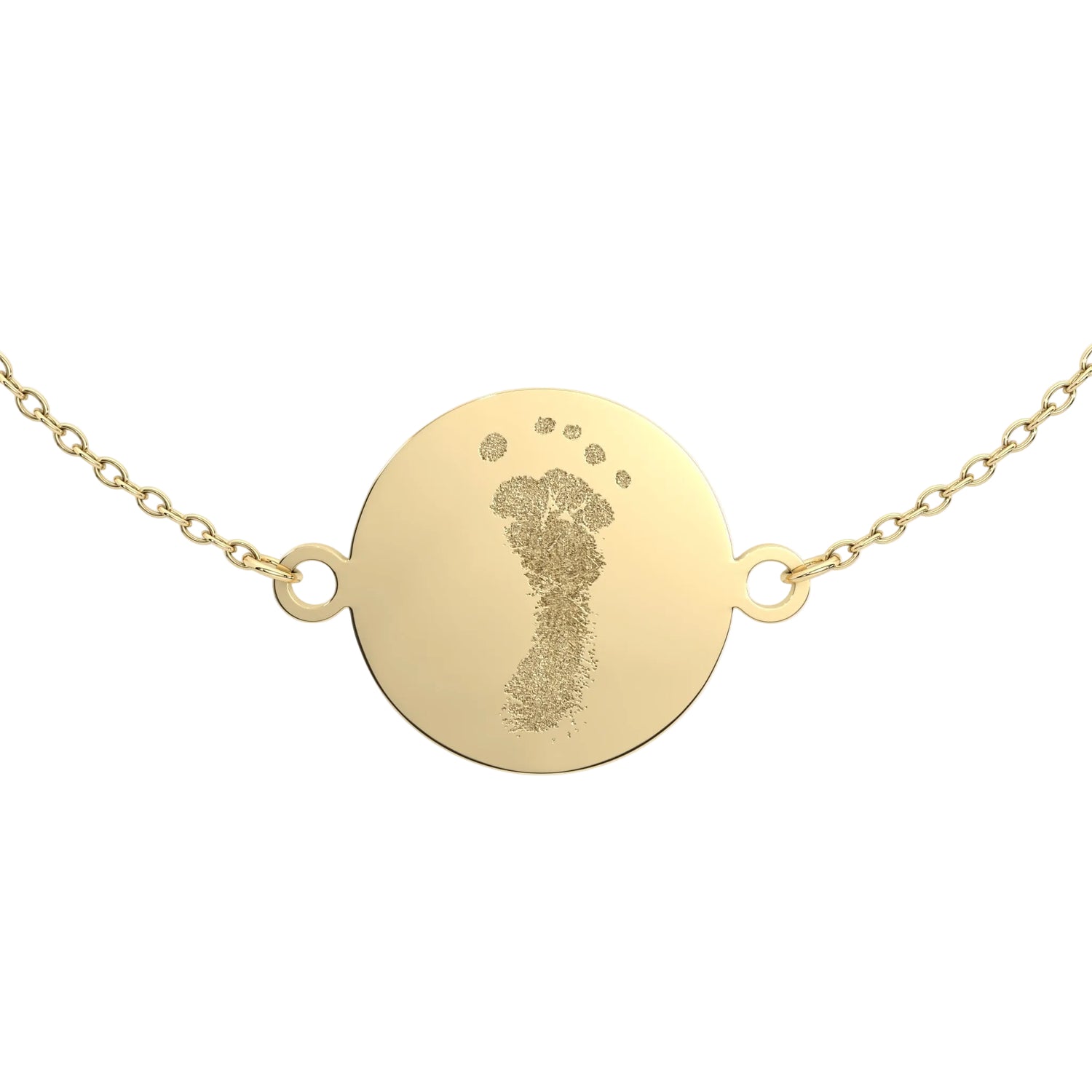 Freya Disc Gold Handprint / Footprint Chain Bracelet