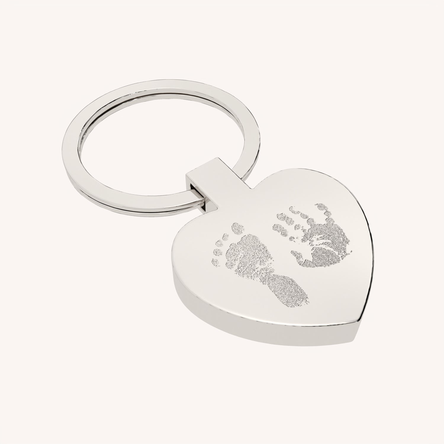 Heart Shaped Handprint / Footprint Keepsake Keyring