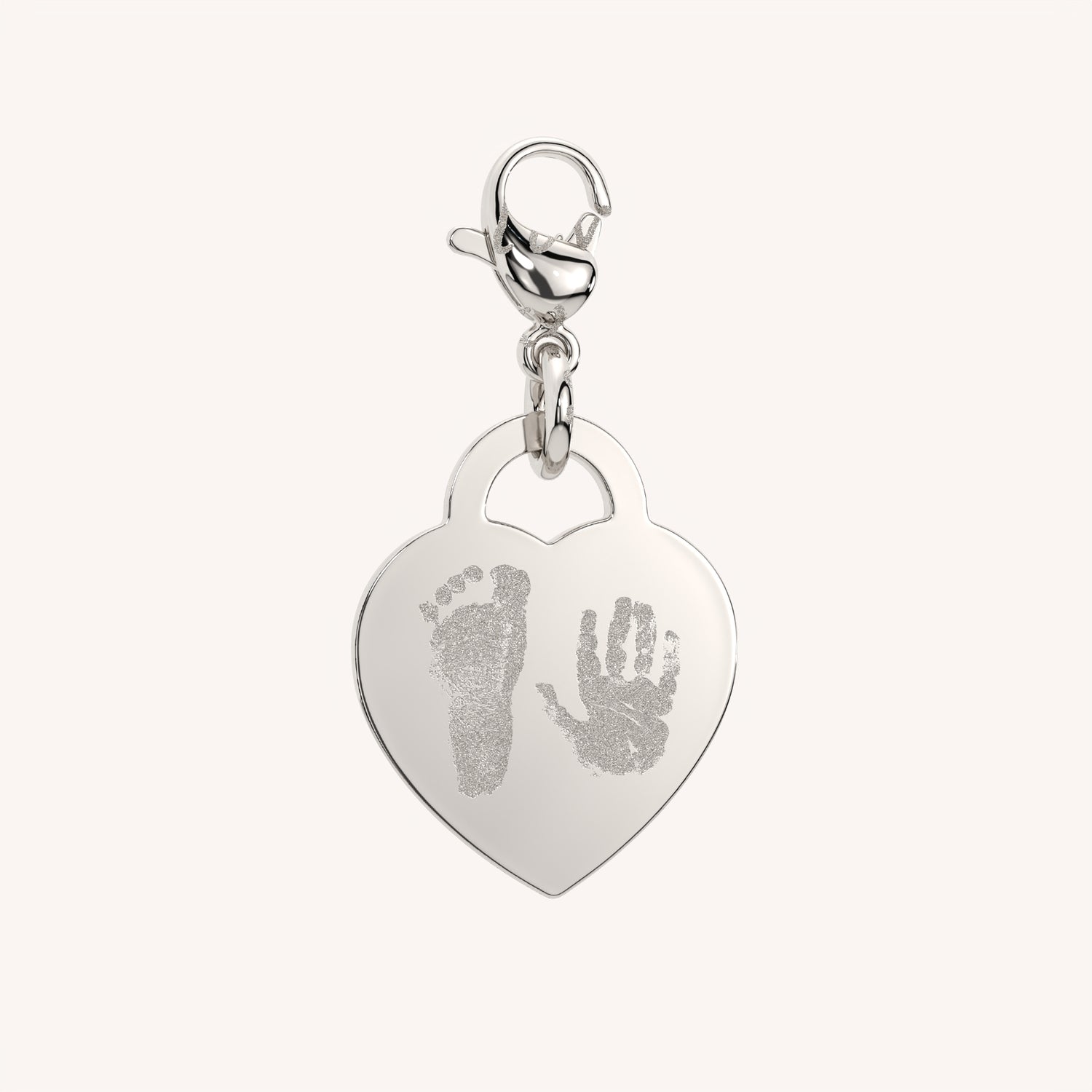 Lucy Heart Silver Handprint / Footprint Charm