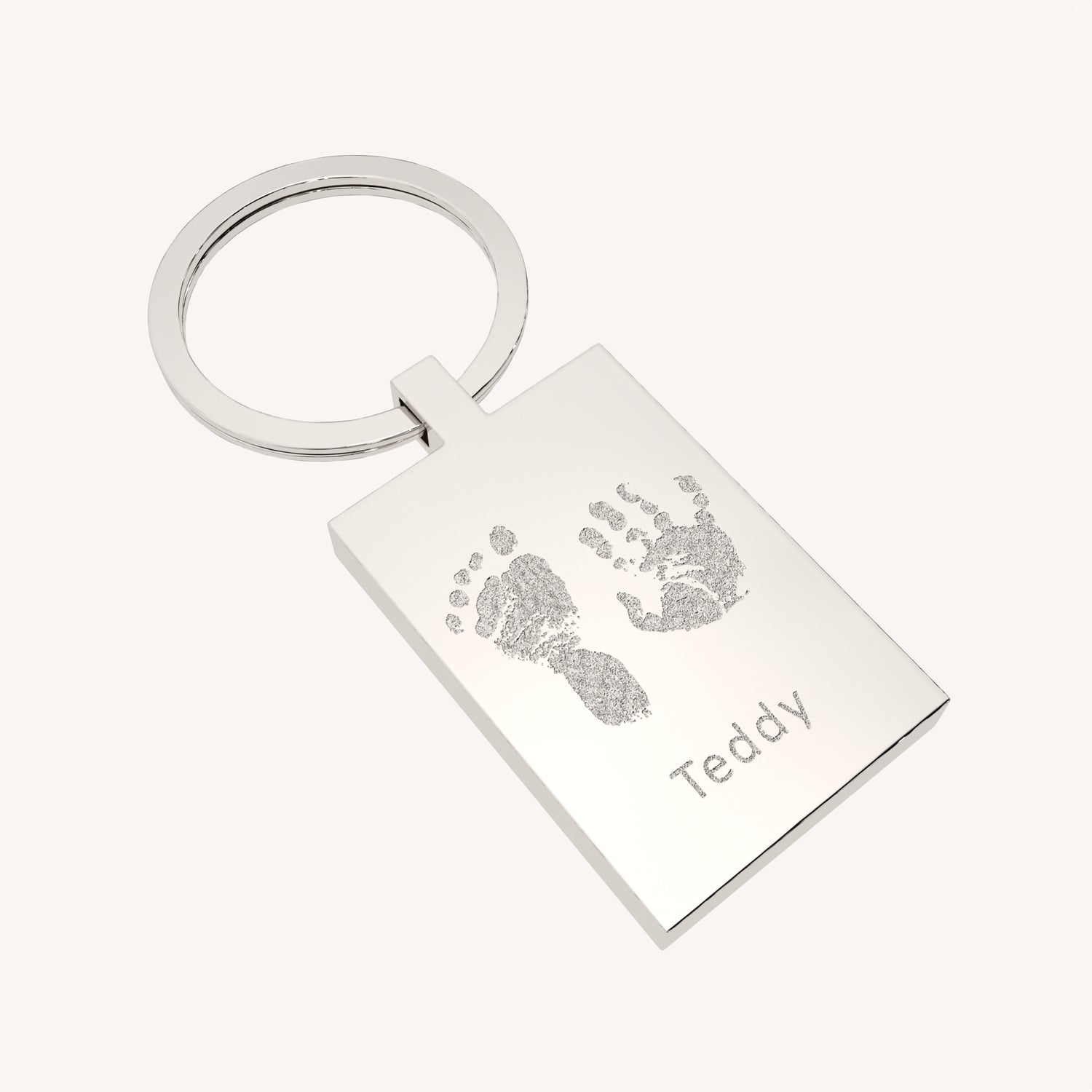 Rectangle Handprint / Footprint Keepsake Keyring