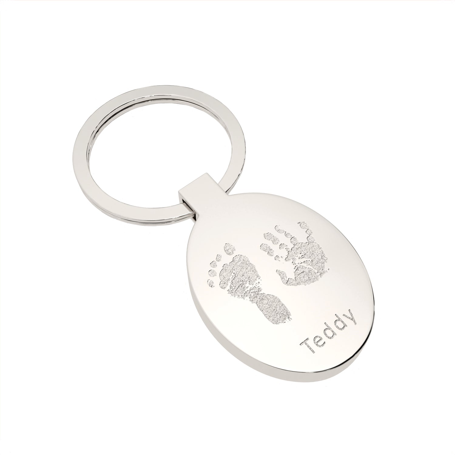 Oval Handprint / Footprint Keepsake Keyring