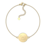 Freya Disc Gold Actual Handwriting Chain Bracelet [engraver]