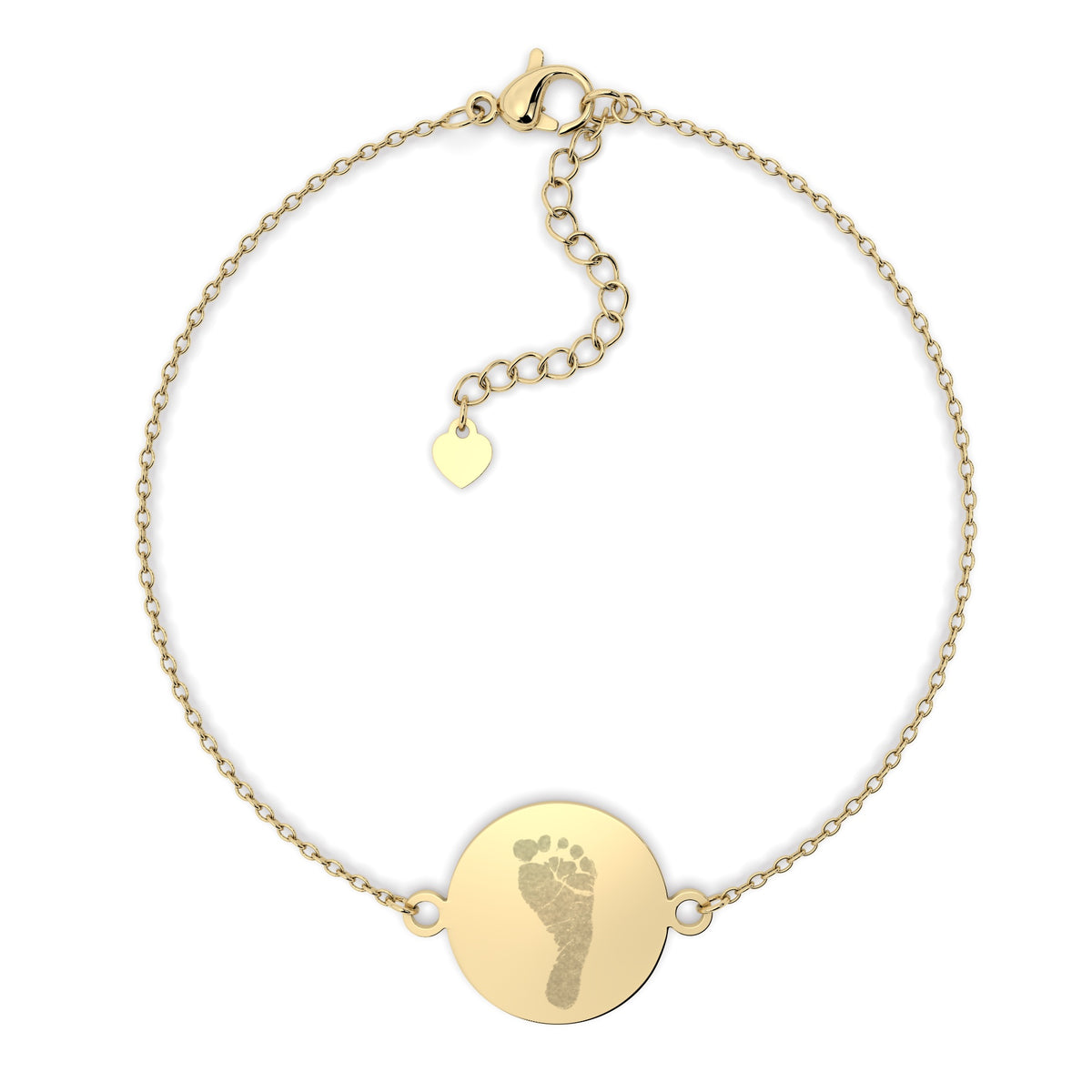 Freya Disc Gold Handprint / Footprint Chain Bracelet [engraver]