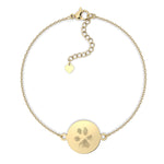 Freya Disc Gold Paw / Nose Print Chain Bracelet [engraver]