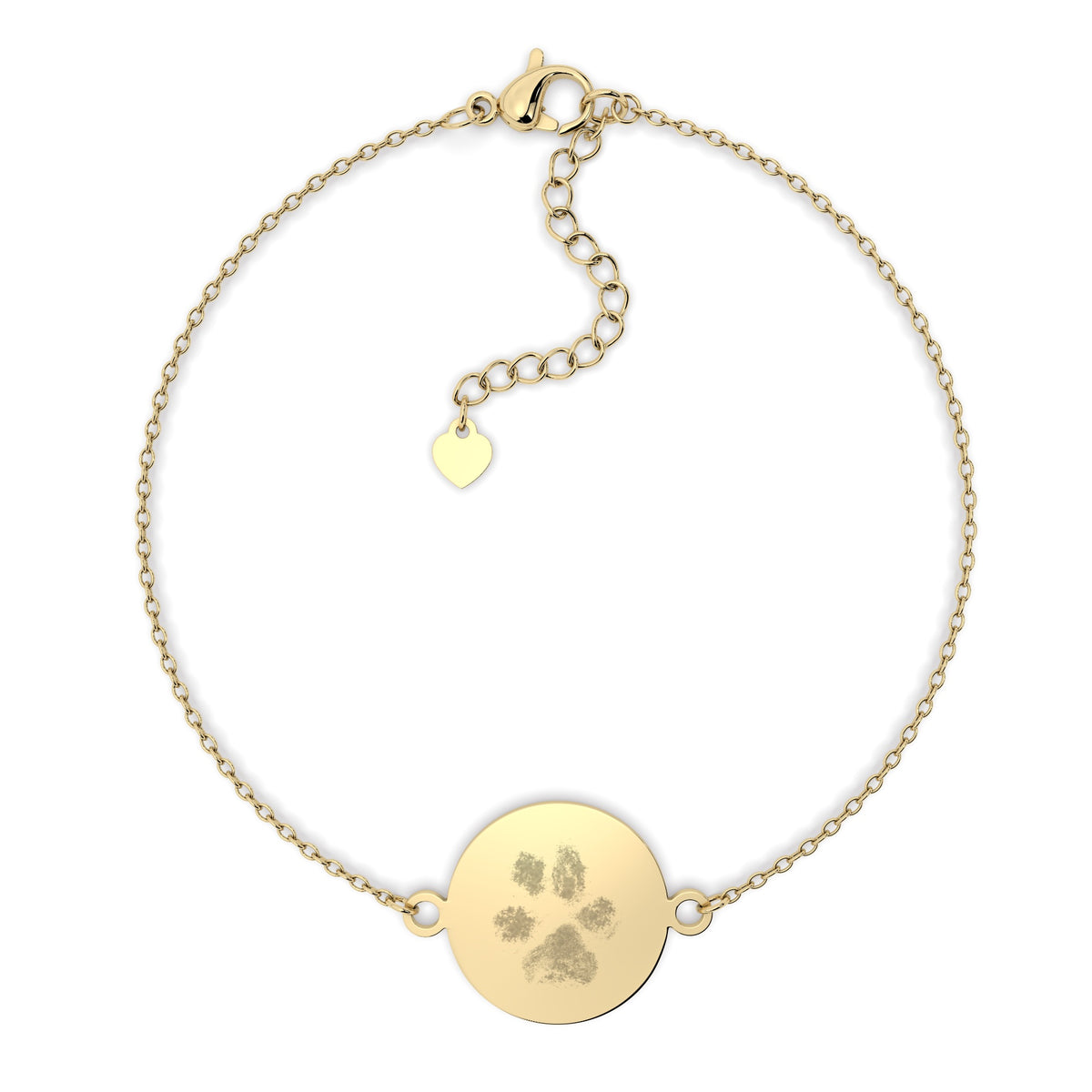 Freya Disc Gold Paw / Nose Print Chain Bracelet [engraver]