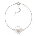 Freya Disc Silver Handprint / Footprint Chain Bracelet [engraver]