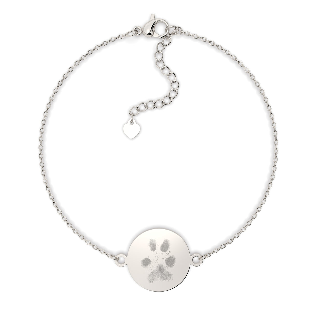 Freya Disc Silver Paw / Nose Print Chain Bracelet [engraver]