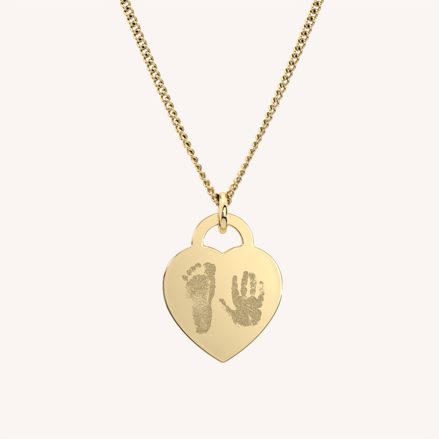 Lucy Heart Gold Handprint / Footprint Necklace