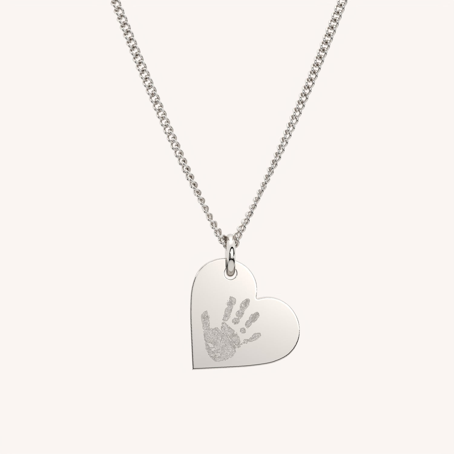 Florence Heart Silver Handprint / Footprint Necklace
