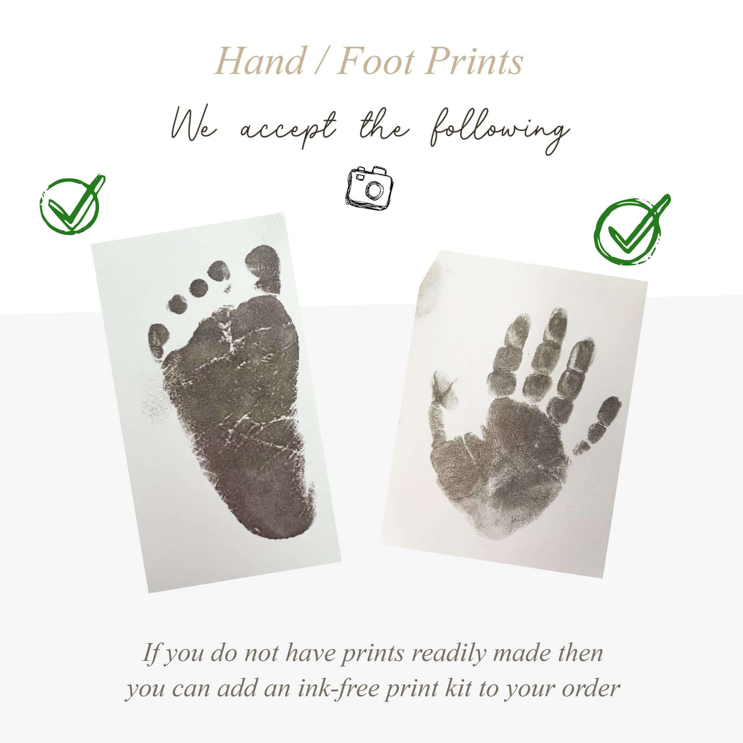 Handprint / Footprint Oak Photo Block - A6 | Childrens Prints | Father's Day Gift | Wood Block
