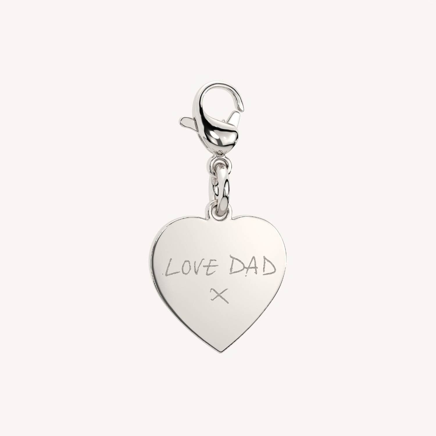Molly Actual Handwriting Silver Heart Charm