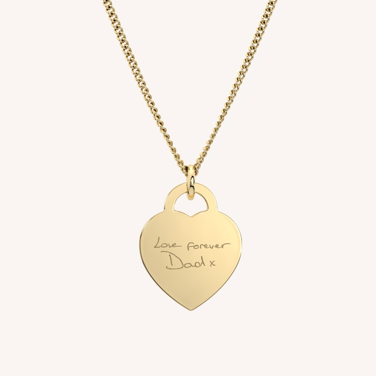 Lucy Heart Gold Actual Handwriting Necklace