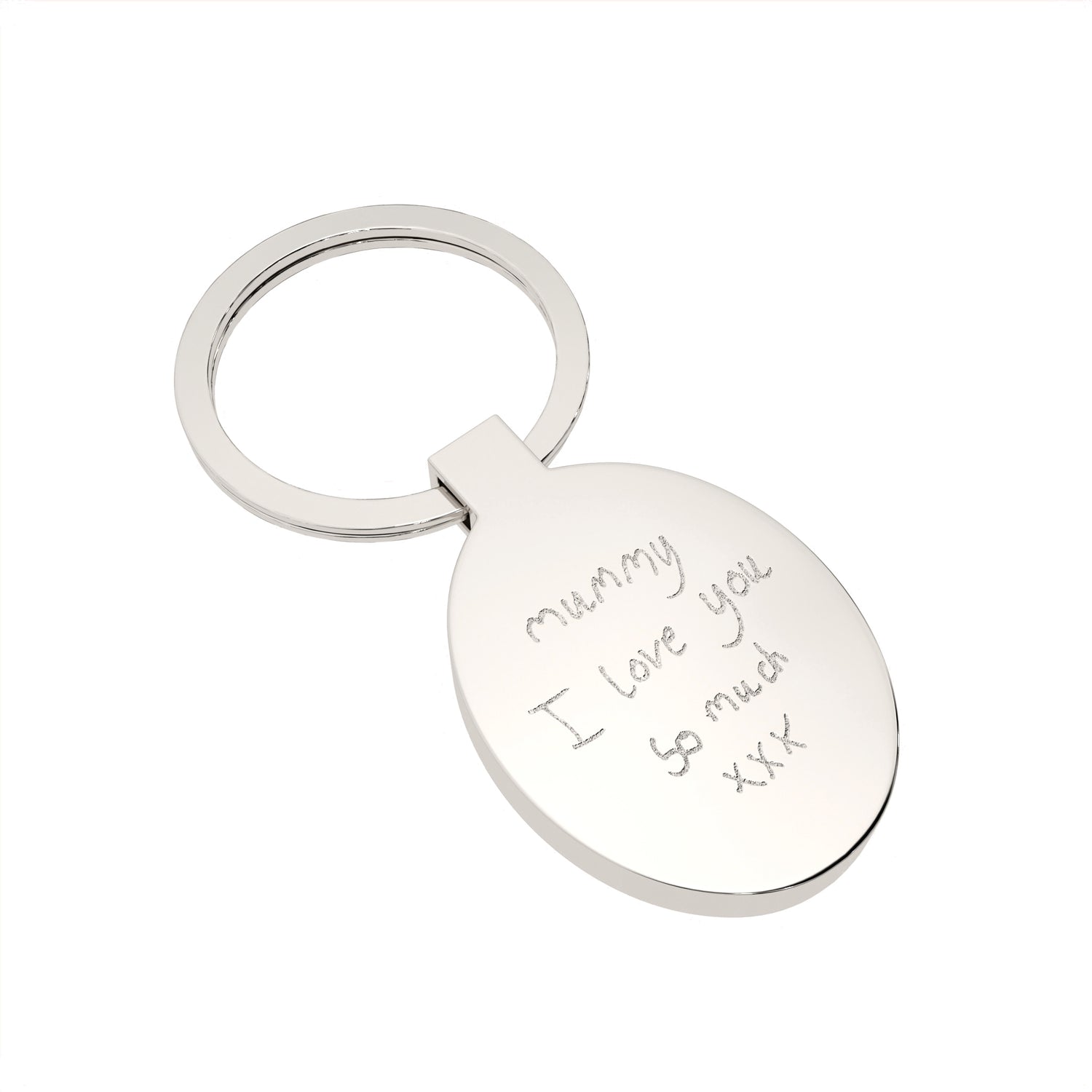 Oval Actual Handwriting Keepsake Keyring