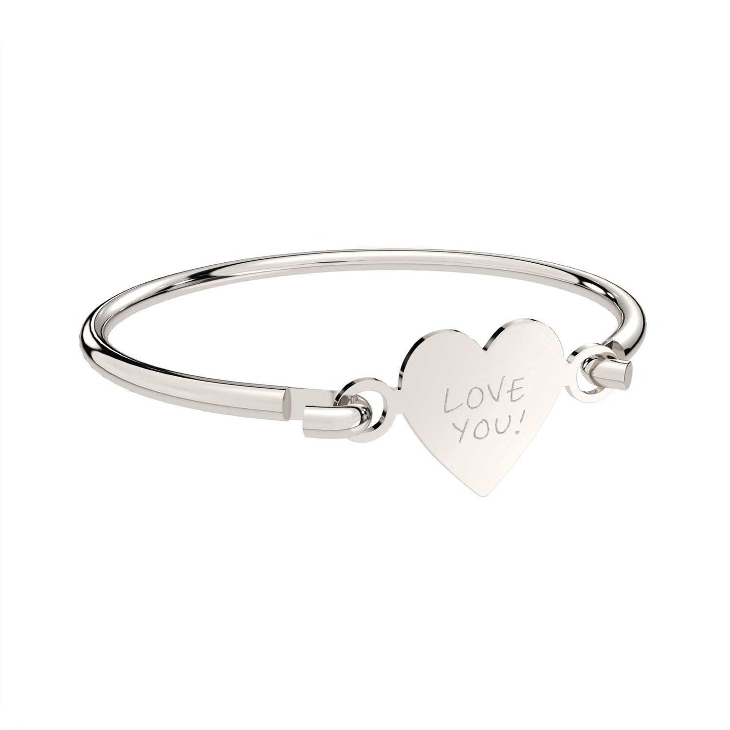 Annabelle Silver Actual Handwriting Heart Bangle